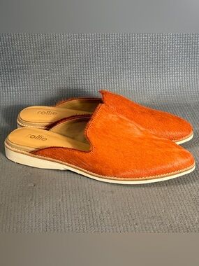 Rollie Derby Orange Mules‎ Women’s Size 8 US 39 EU